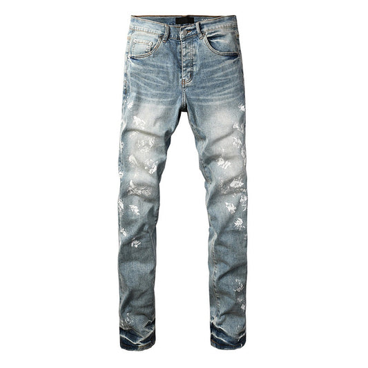 Purple Brand Crystal Diamond Jeans #9136-5